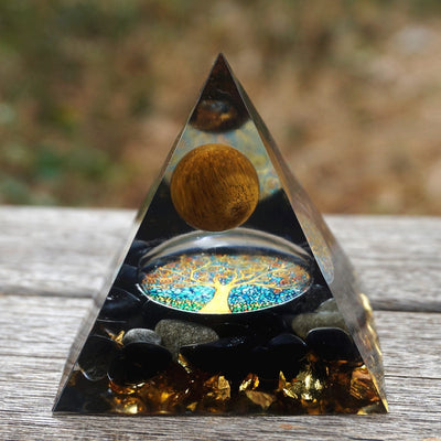VIP Orgonite Tiger Eye Obsidian Pyramid
